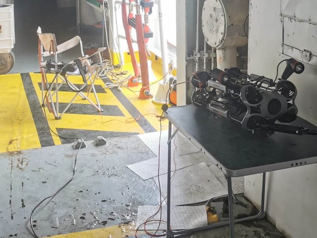 Déploiement du ROV à bord